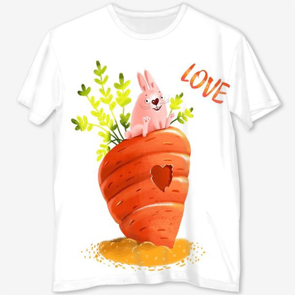 Футболка с полной запечаткой «Любовь- морковь»