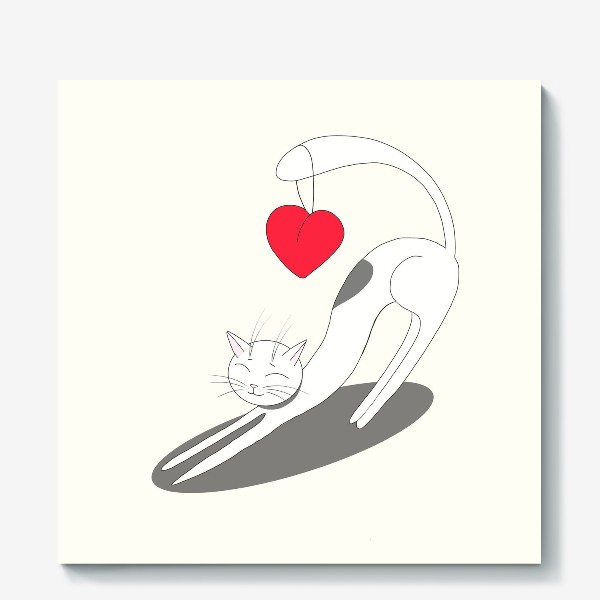 Холст «Влюбленный кот»