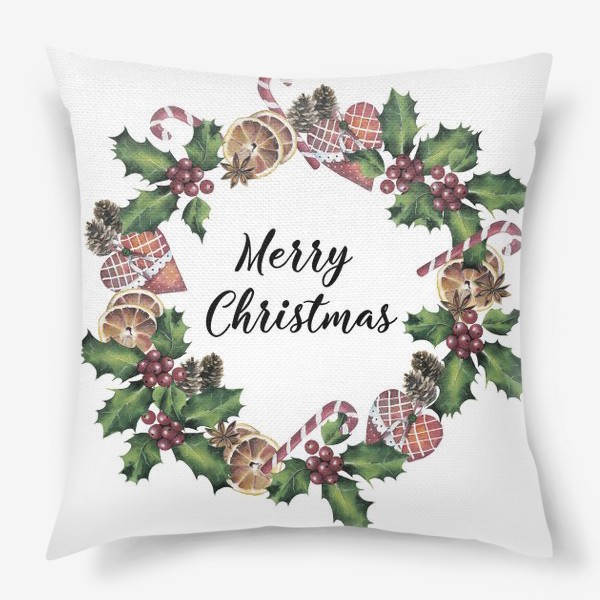 Подушка «Рождественский венок»