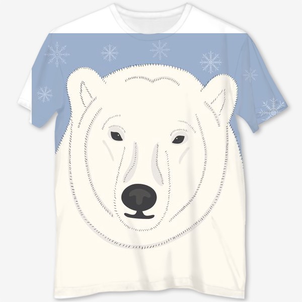 Футболка с полной запечаткой &laquo;Белый (полярный, северный) медведь&raquo;