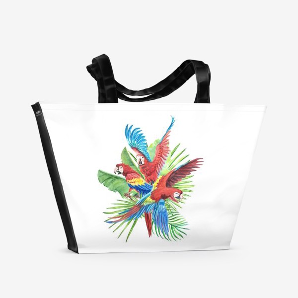 Пляжная сумка &laquo;Тропики и попугаи&raquo;