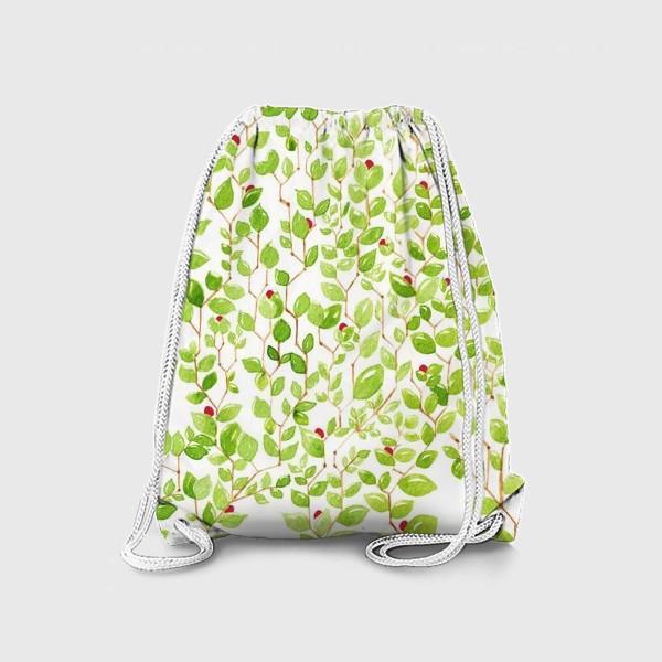 Рюкзак «Паттерн с листьями и ягодами»