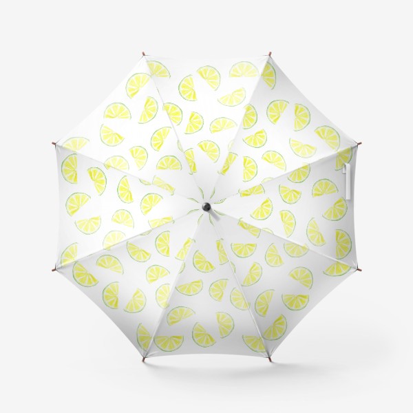 Зонт «Fresh lime slice. Паттерн с лимонными дольками»