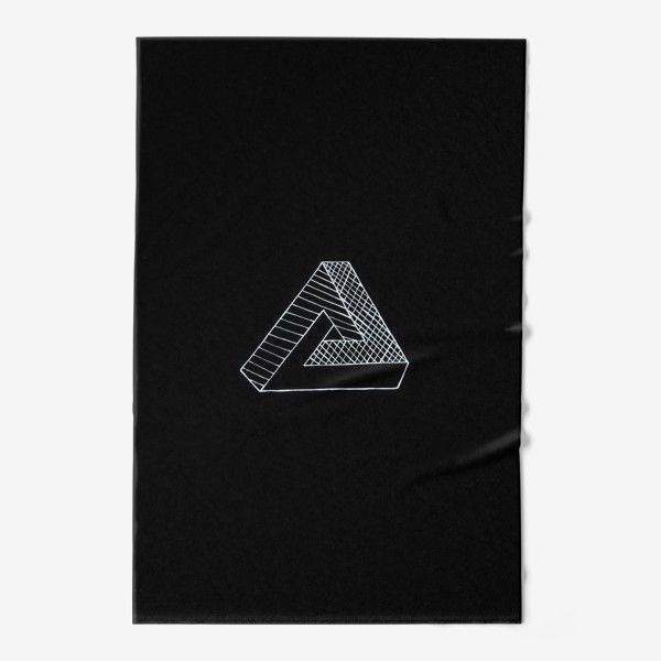 Полотенце «Невозможный треугольник на черной бумаге»