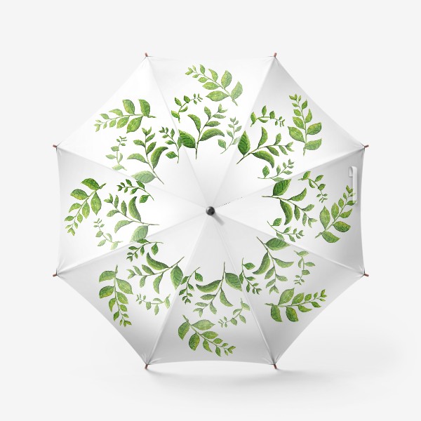 Зонт «Акварельные зеленые веточки»