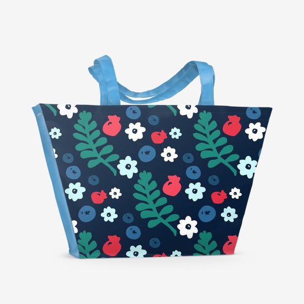 Пляжная сумка &laquo;Лесные цветы и ягоды&raquo;