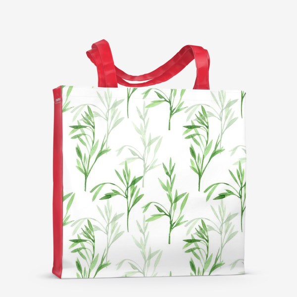 Сумка-шоппер «Акварельные веточки с листьями»