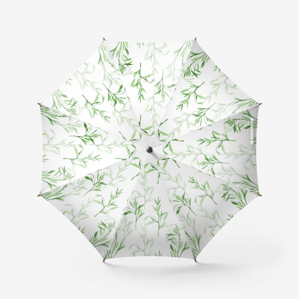Зонт &laquo;Акварельные веточки с листьями&raquo;