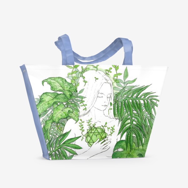 Пляжная сумка «Зеленая чакра Анахата»