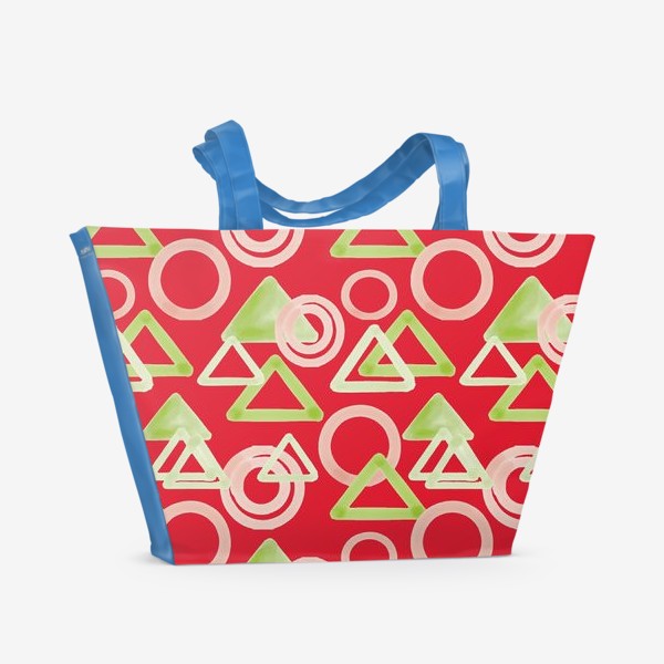 Пляжная сумка «праздничный новогодний паттерн на красном»