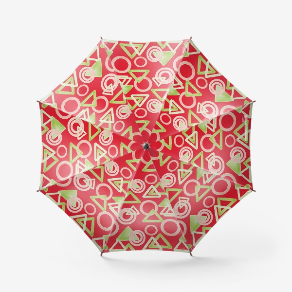 Зонт «праздничный новогодний паттерн на красном»