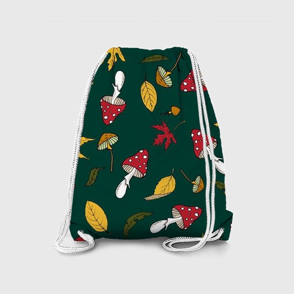 Рюкзак «мухоморы и осенние листья»