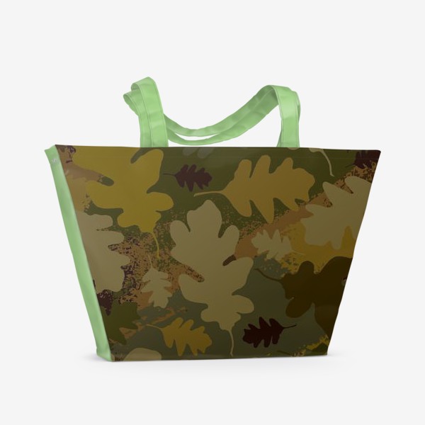 Пляжная сумка &laquo;Камуфляж. Дубовые листья. Паттерн.&raquo;