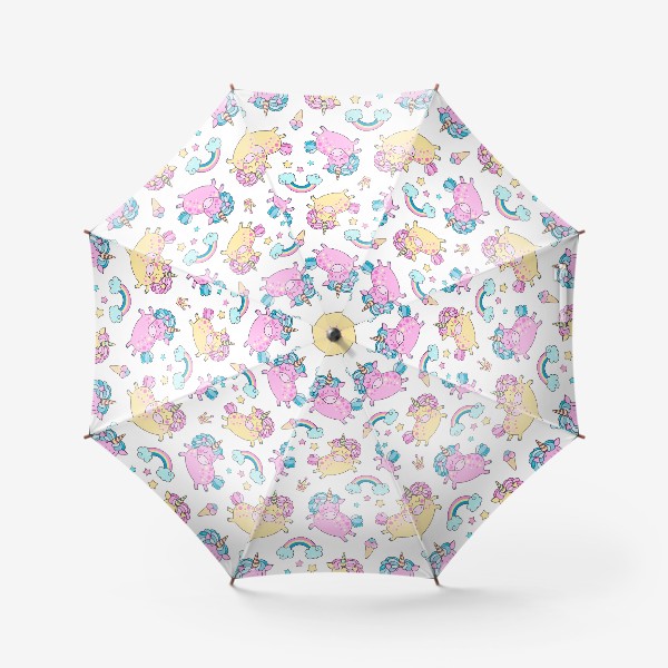 Зонт «Паттерн с единорогами»