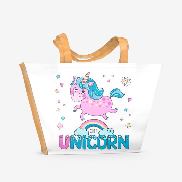 Пляжная сумка «Cute unicorn»
