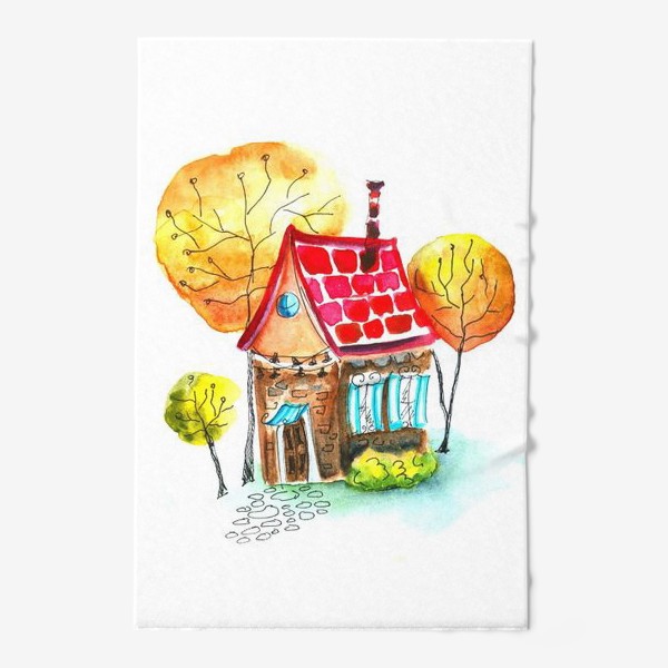 Полотенце «Осенний домик. Акварель»