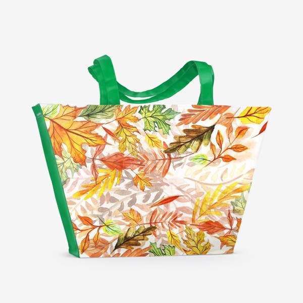 Пляжная сумка «Осенние листья. Акварель»