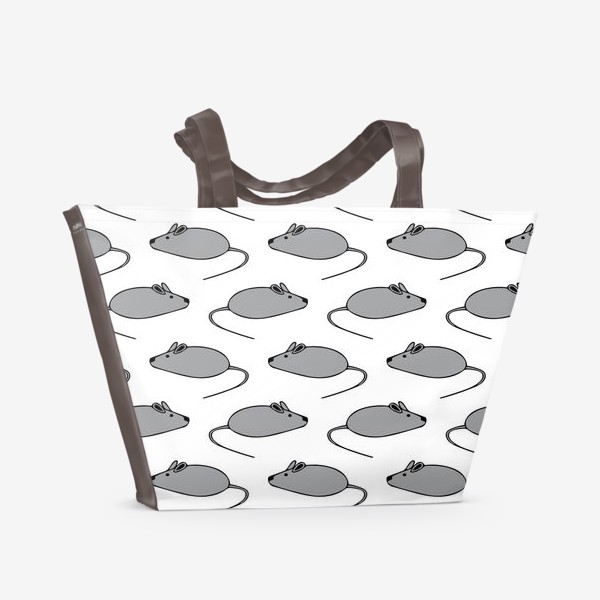 Пляжная сумка «милые мышки паттерн. подарок на Новый год. символ 2020 года»