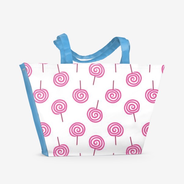 Пляжная сумка «леденцы на палочке узор из сладостей»