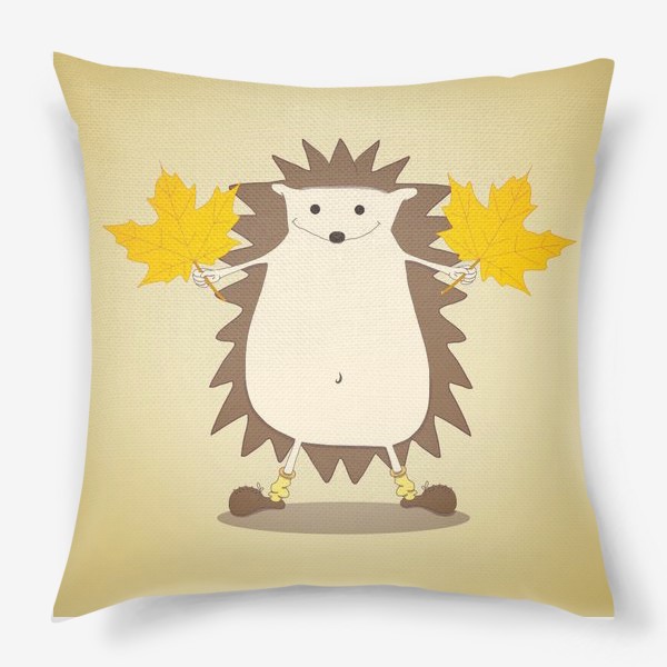Подушка «Ежик. Осень. Осенний ёжик. Кленовые листья»
