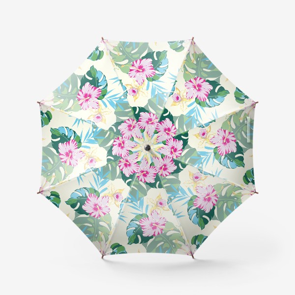 Зонт «Тропические цветы светлые»