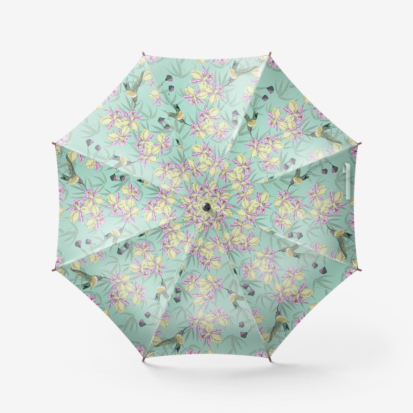 Зонт «Колибри и орхидея»