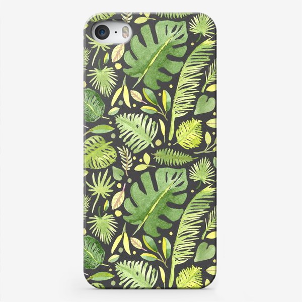 Чехол iPhone &laquo;Принт "Зеленые листья"&raquo;