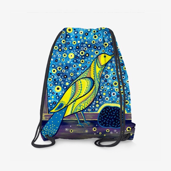 Рюкзак «Желтая птица на окне. Звездная ночь»