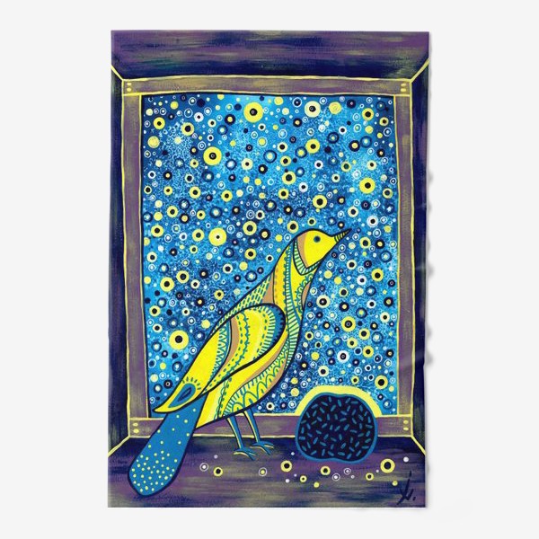 Полотенце &laquo;Желтая птица на окне. Звездная ночь&raquo;