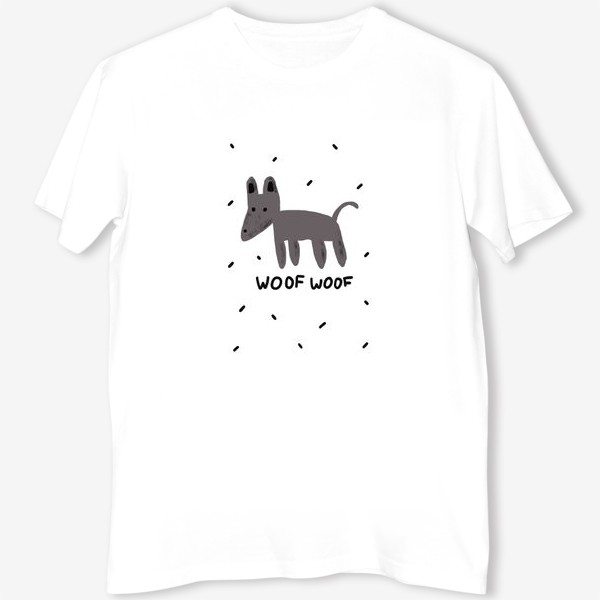 Футболка &laquo;Серая собака на белом фоне, подарок любителю собак. Подарок ребенку, дочке, сыну, другу, подруге&raquo;