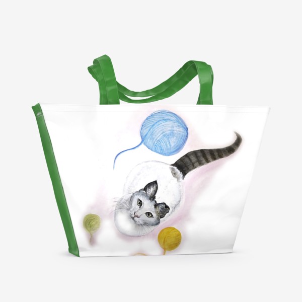 Пляжная сумка «Кот и клубок»