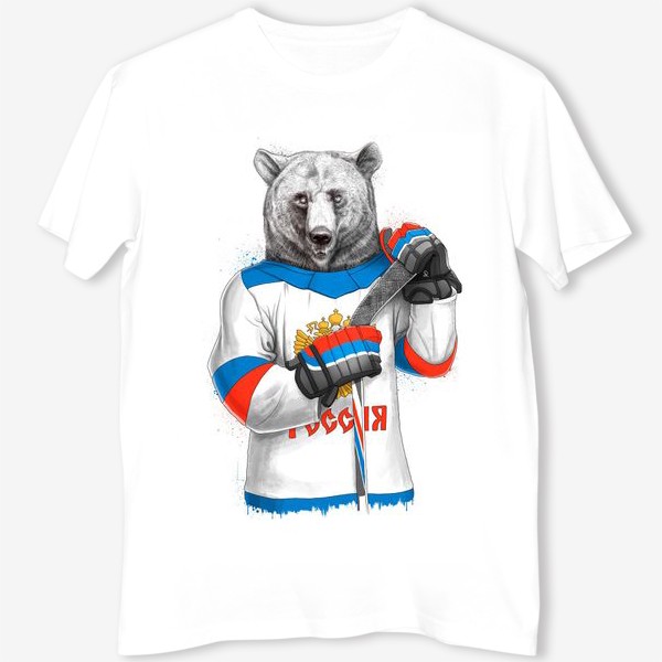 Футболка &laquo;Медведь Хоккеист&raquo;