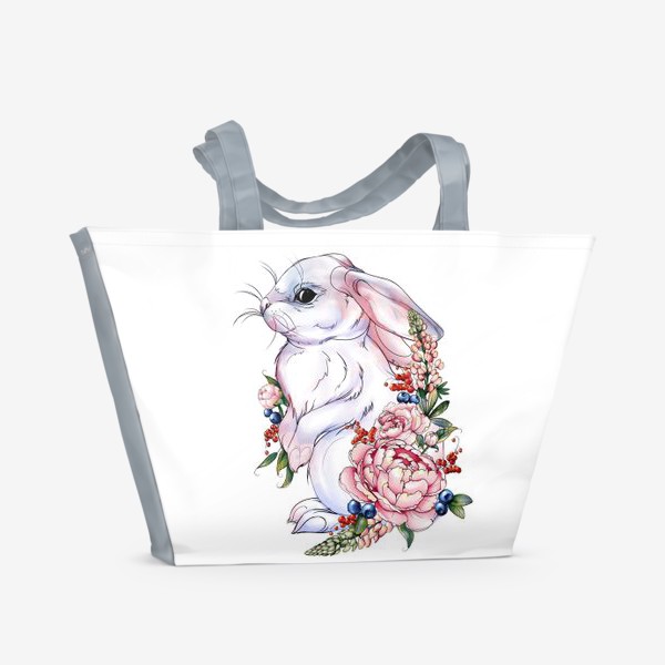 Пляжная сумка «Зайка в цветах»