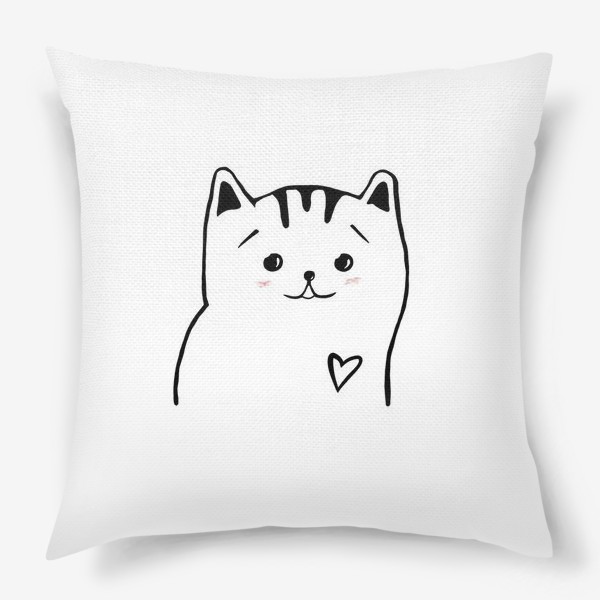 Подушка «Влюбленный котик. Это любовь. Сердечко»