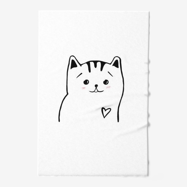 Полотенце «Влюбленный котик. Это любовь. Сердечко»