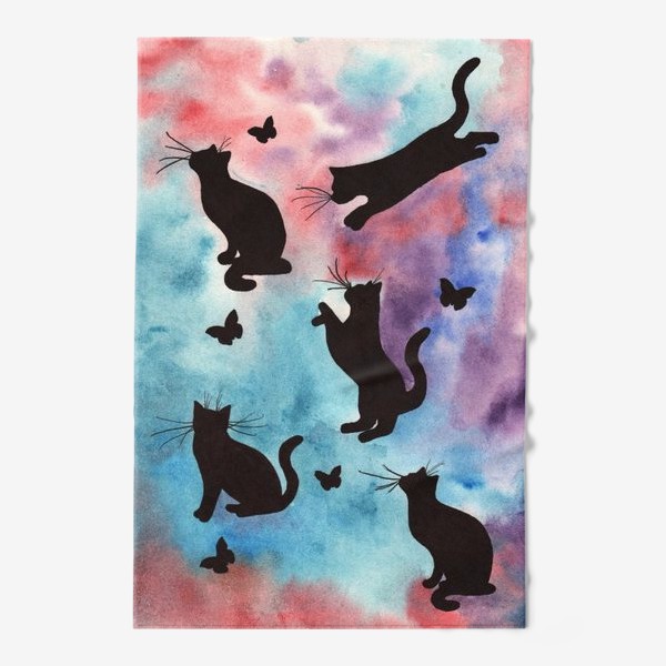 Полотенце «Абстракция с кошками»