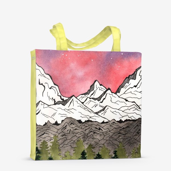 Сумка-шоппер «Закатное небо и горы»