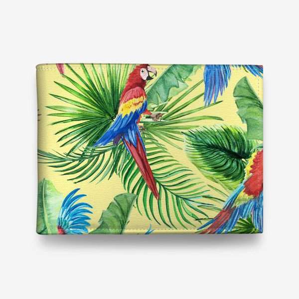 Кошелек «Тропические листья и попугаи»