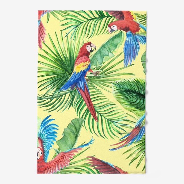 Полотенце &laquo;Тропические листья и попугаи&raquo;