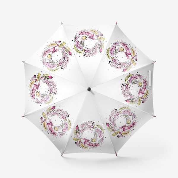 Зонт «Розовые перышки»