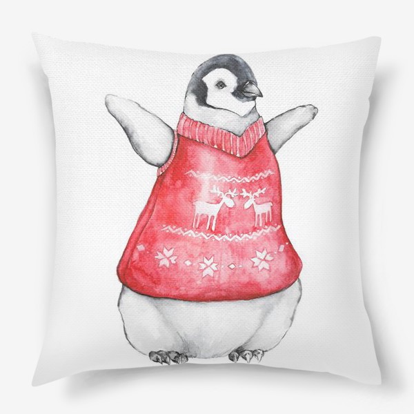 Подушка «Пингвин в свитере»