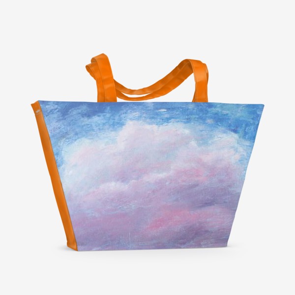 Пляжная сумка «Розовое облако. Картина маслом»
