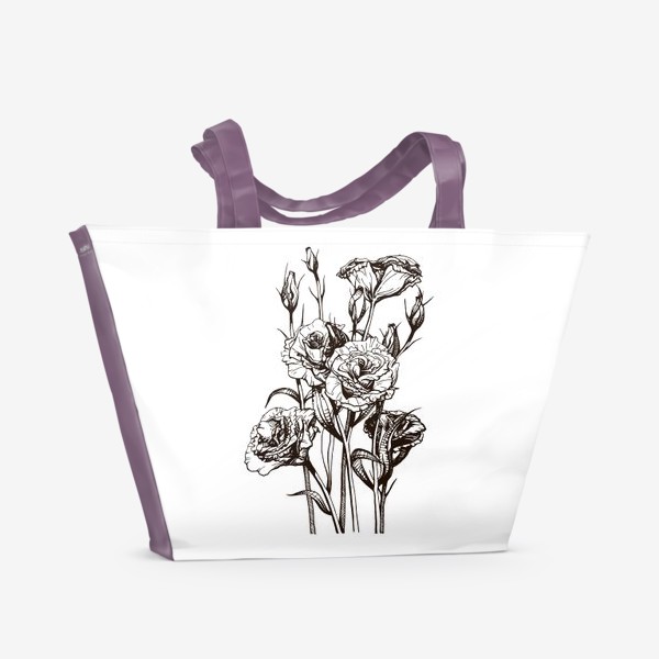 Пляжная сумка &laquo;Эустома, цветочный принт &raquo;