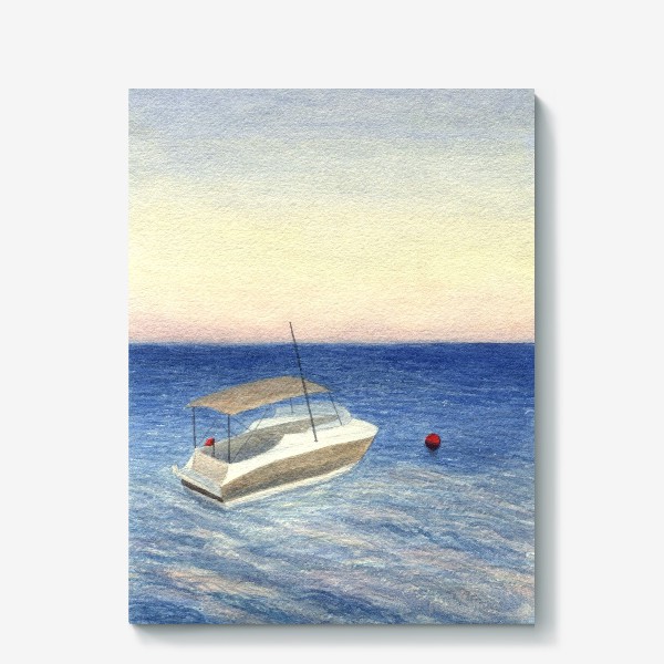 Холст &laquo;Кораблик в море. Акварель. Реализм.&raquo;