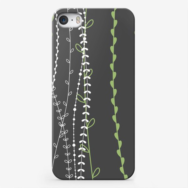 Чехол iPhone «Серый цветочный орнамент»