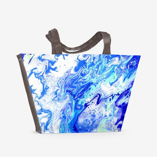 Пляжная сумка «Абстракция, серия флюид арт, Океан»
