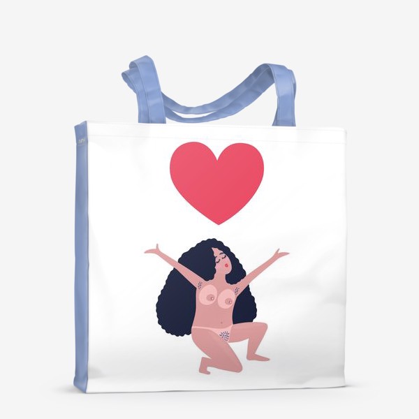 Сумка-шоппер «Девушка и сердце. Любовь к миру»