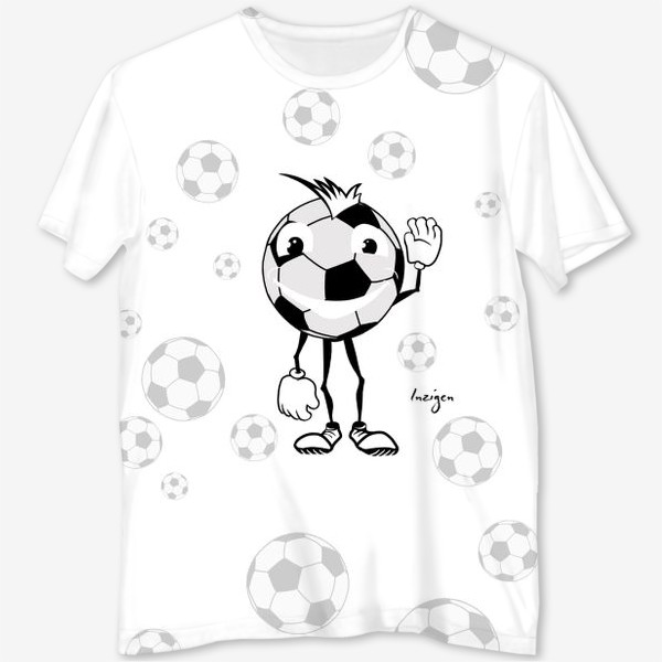 Футболка с полной запечаткой «Победный футбольный мяч»