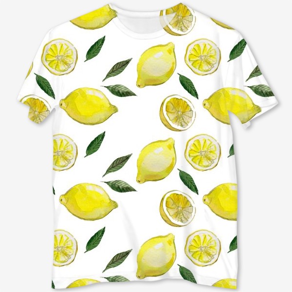 Футболка с полной запечаткой «Желтые лимоны»