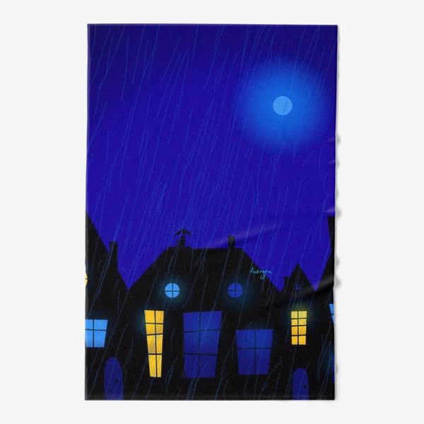 Полотенце «Ночной город под дождем»